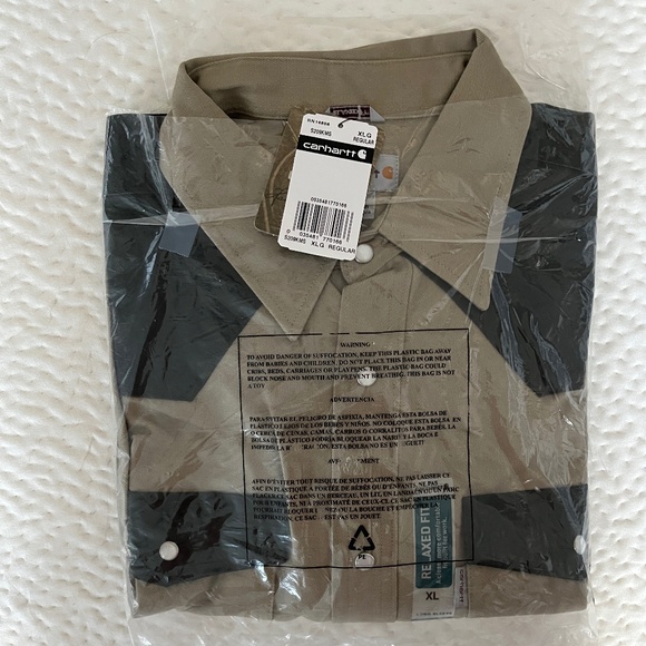 Carhartt Men's Ironwood Pearl Snap Twill Heavyweight Work Shirt S123 KMS SZ XL - Picture 6 of 6